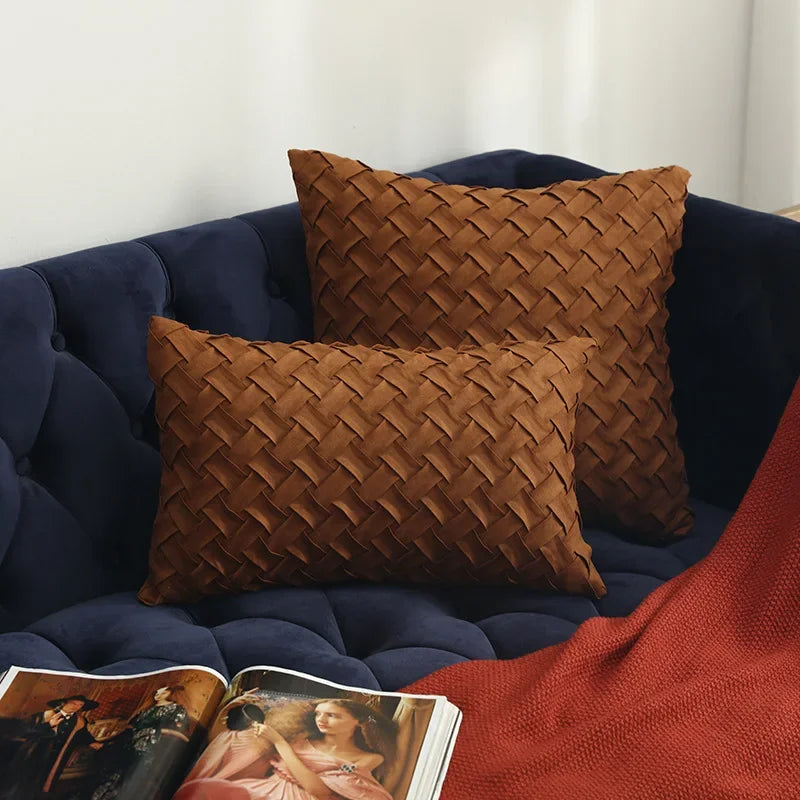 Variant image for Housse de coussin pour canapé en daim fait à la main – 45x45 cm et 30x50 cm, Décoration Élégante et Confortable-11