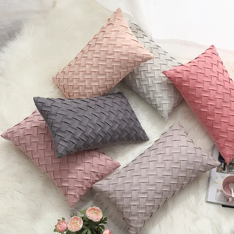 Housse de coussin pour canapé en daim fait à la main – 45x45 cm et 30x50 cm, Décoration Élégante et Confortable