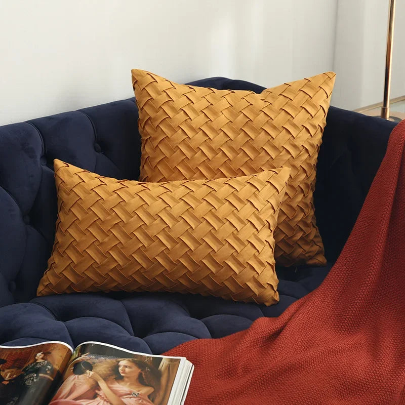 Variant image for Housse de coussin pour canapé en daim fait à la main – 45x45 cm et 30x50 cm, Décoration Élégante et Confortable-15