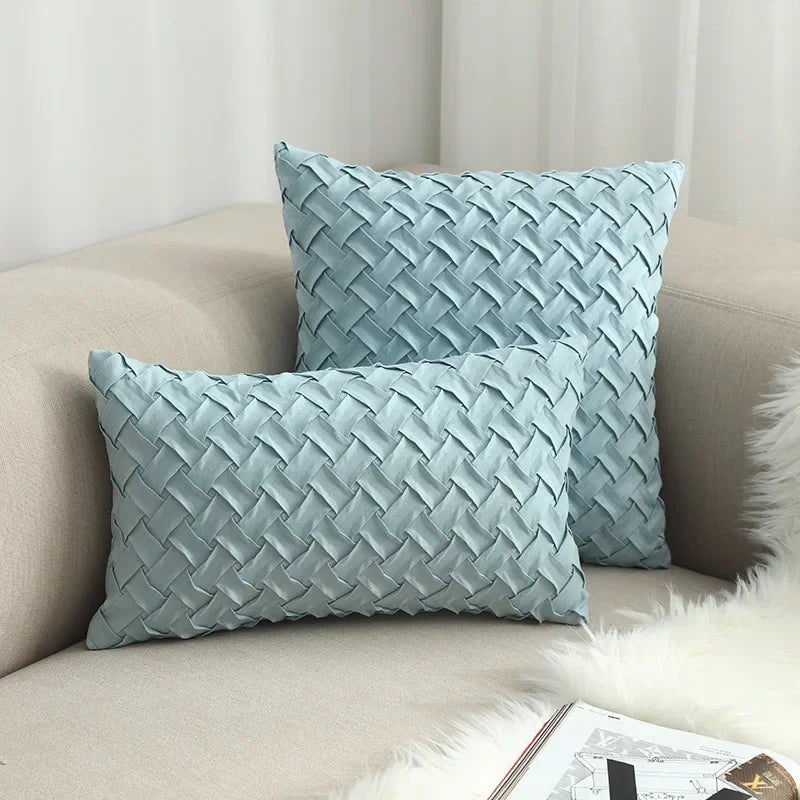 Housse de coussin pour canapé en daim fait à la main – 45x45 cm et 30x50 cm, Décoration Élégante et Confortable