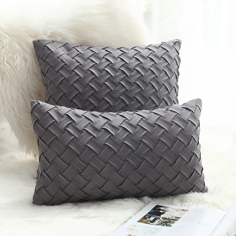 Variant image for Housse de coussin pour canapé en daim fait à la main – 45x45 cm et 30x50 cm, Décoration Élégante et Confortable-18