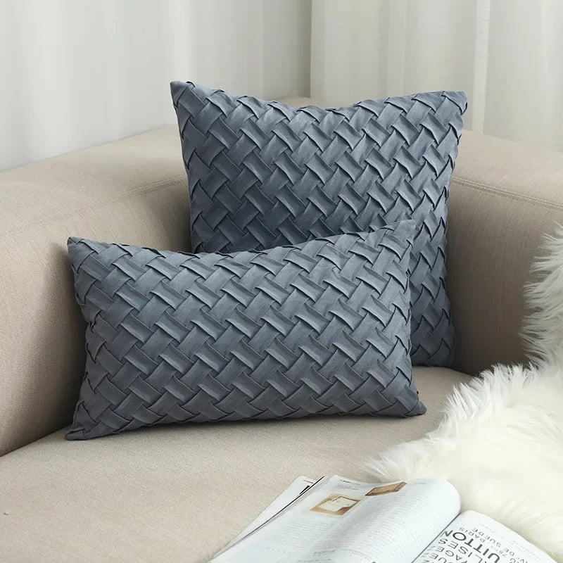 Variant image for Housse de coussin pour canapé en daim fait à la main – 45x45 cm et 30x50 cm, Décoration Élégante et Confortable-13