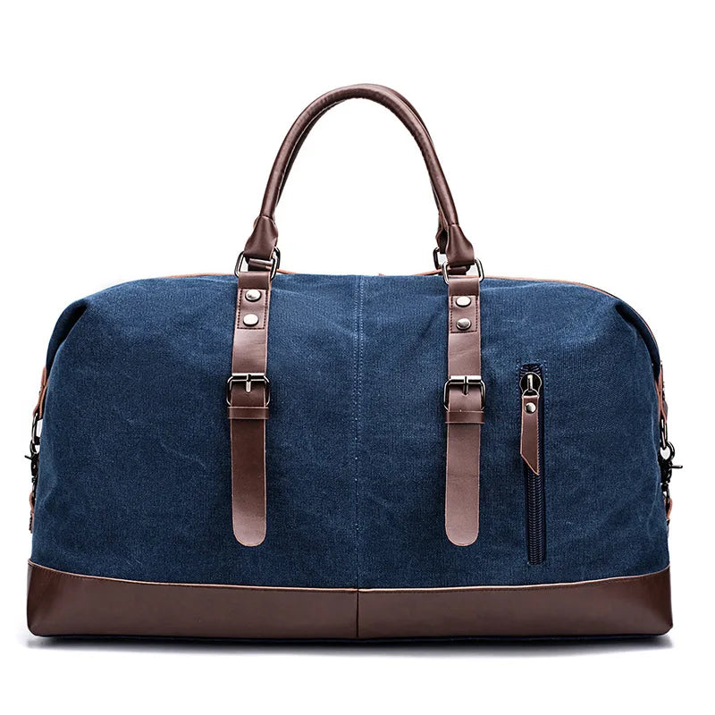Sac de Voyage en Toile et Cuir – Grande Capacité, Léger et Ergonomique, Idéal pour Voyages et Escapades