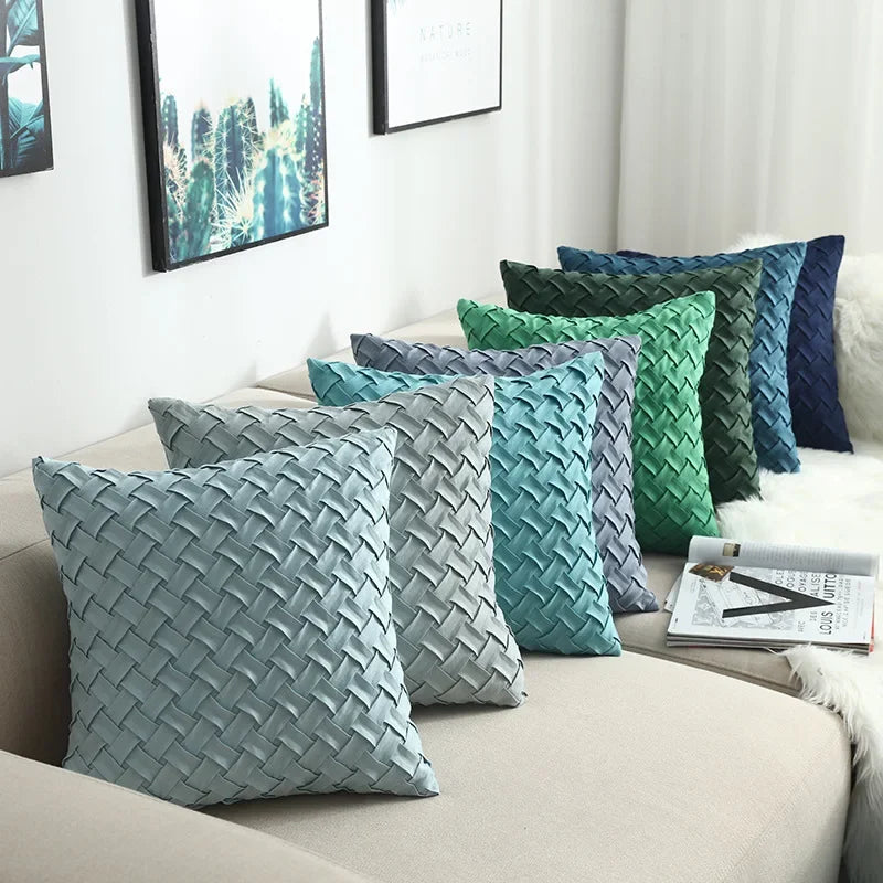 Housse de coussin pour canapé en daim fait à la main – 45x45 cm et 30x50 cm, Décoration Élégante et Confortable
