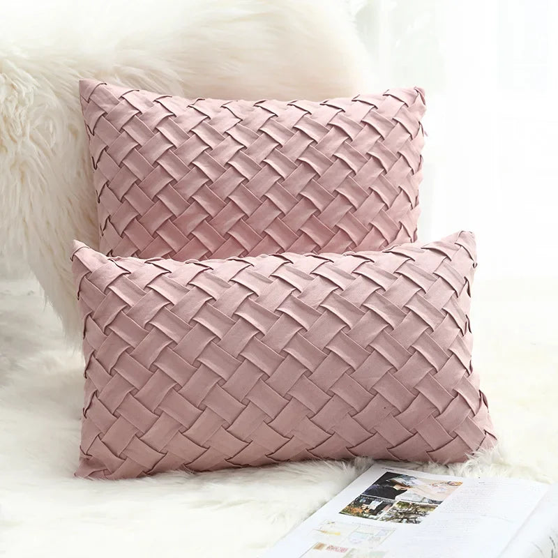 Housse de coussin pour canapé en daim fait à la main – 45x45 cm et 30x50 cm, Décoration Élégante et Confortable