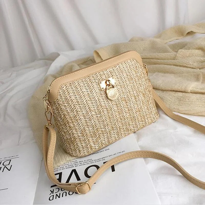 Variant image for Sac à Bandoulière en Paille Tressée Femme – Sac de Plage Bohème Léger et Élégant avec Bandoulière Réglable-2