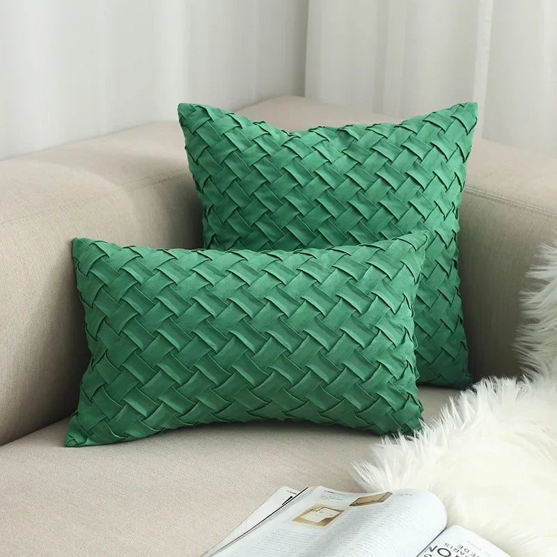 Variant image for Housse de coussin pour canapé en daim fait à la main – 45x45 cm et 30x50 cm, Décoration Élégante et Confortable-8