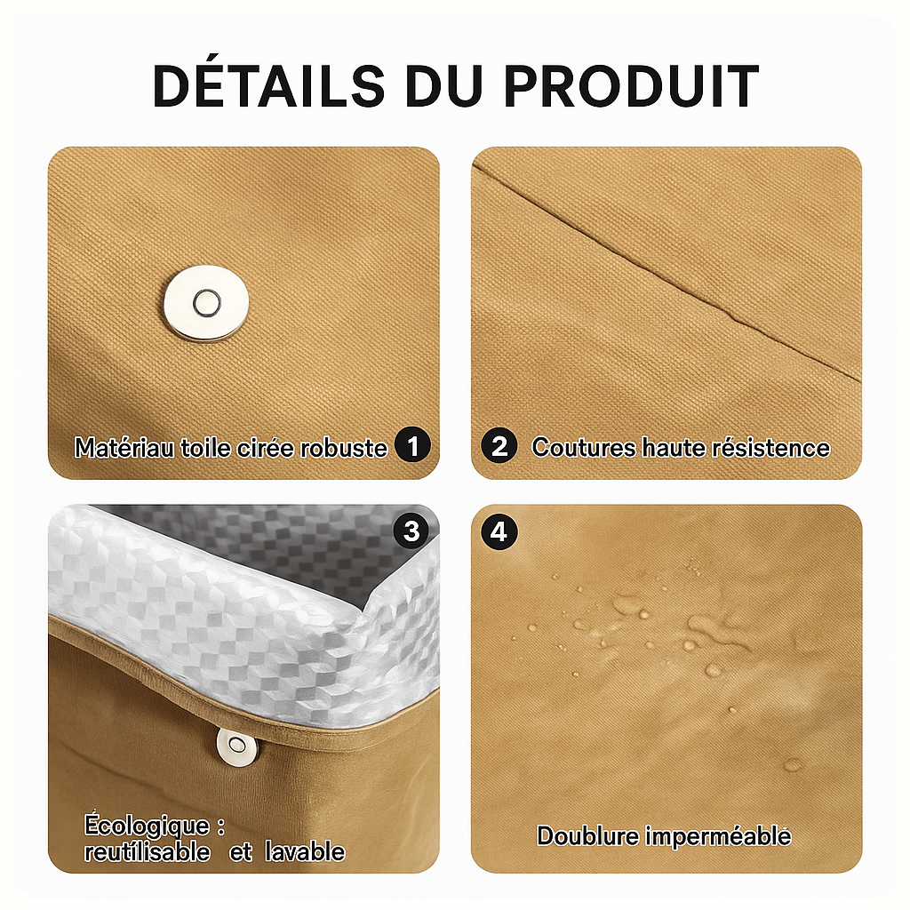 Sac Isotherme Pliable 80L en Toile Cirée - Idéal pour Pique-Nique et Camping