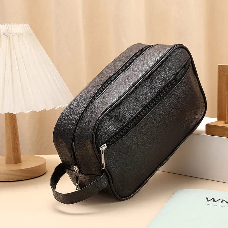 Trousse de Toilette en Cuir Imperméable Femme – Grande Trousse de Toilette Voyage avec Compartiments Organisés