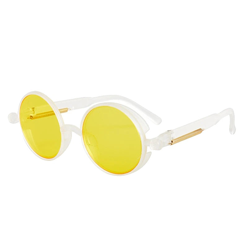 Variant image for Lunettes de Soleil Steampunk Rondes Unisexe en Métal avec Verres Polarisés – Style Vintage pour Homme et Femme-2