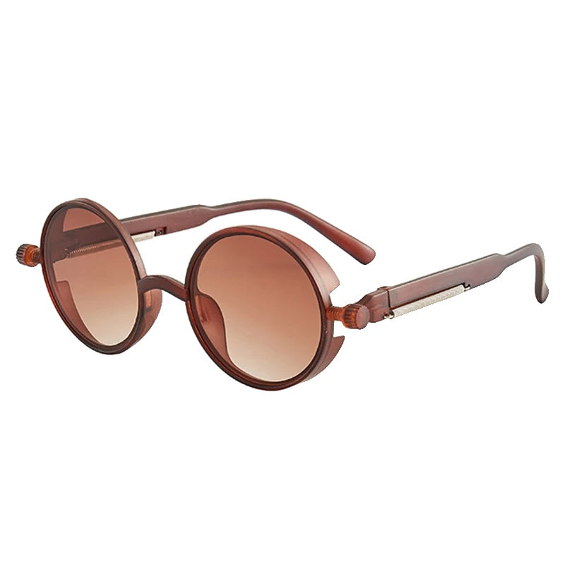 Variant image for Lunettes de Soleil Steampunk Rondes Unisexe en Métal avec Verres Polarisés – Style Vintage pour Homme et Femme-8