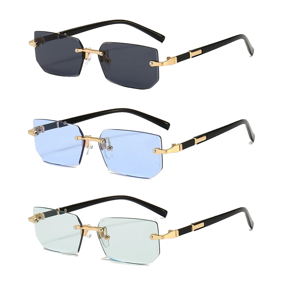 Variant image for Lunettes de Soleil Rectangulaires Sans Bordure, Protection UV400, Design Léger et Moderne – Idéal pour Homme et Femme-9