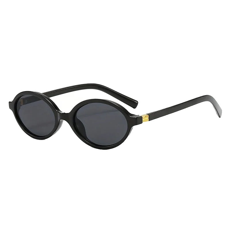 Lunettes de Soleil Rétro Ovales avec Lentilles Anti-Glare - Petit Cadre Chic pour Fêtes et Voyages