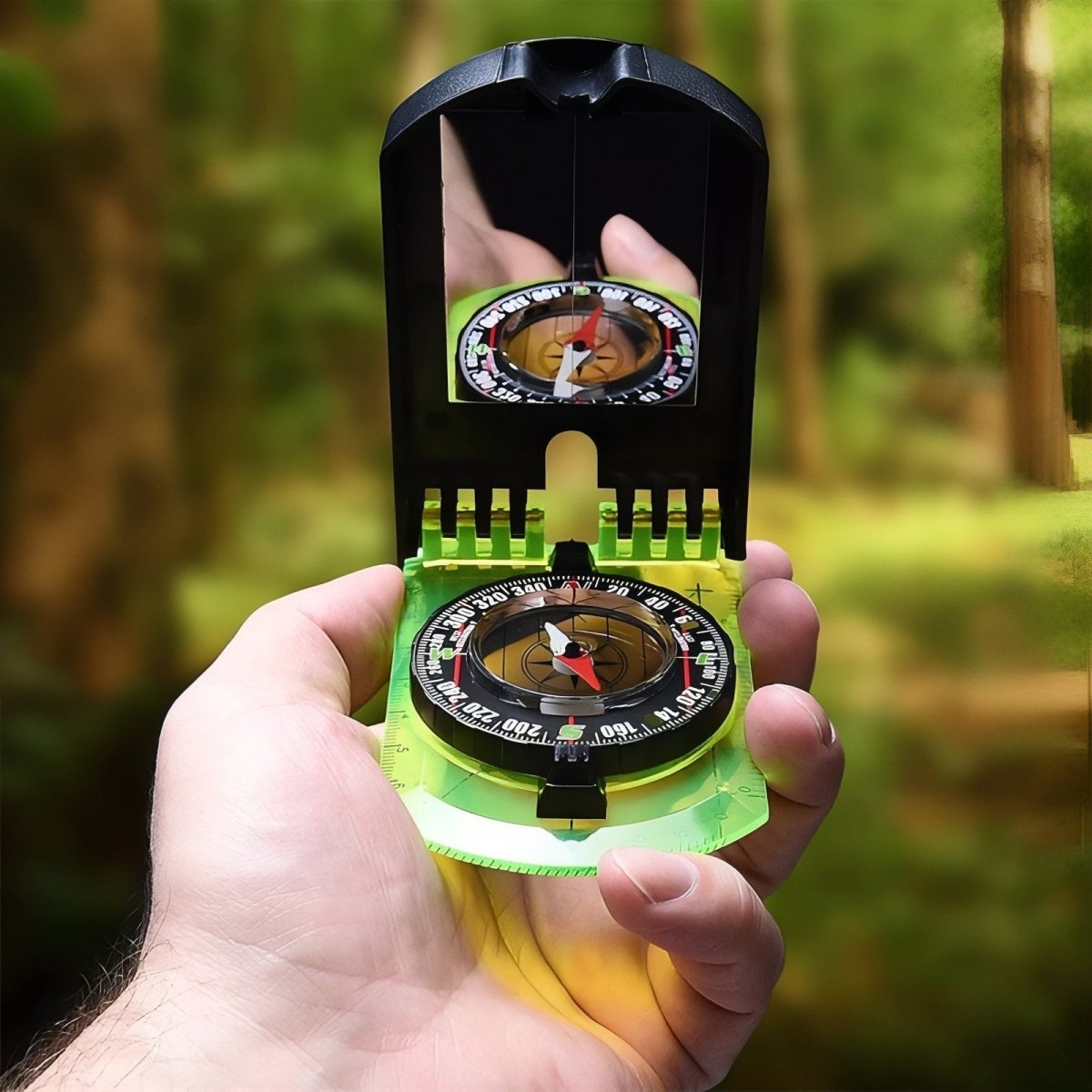 Boussole à Miroir Compacte et Précise, Légère, Résistante à l'Eau, Idéale pour Randonnée et Alpinisme