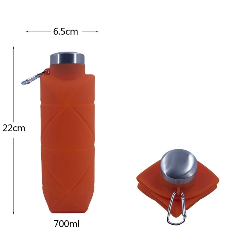 Bouteille d'Eau Pliable en Silicone 23 oz pour Activités de Plein Air - Bouteille Sport Portable et Durable