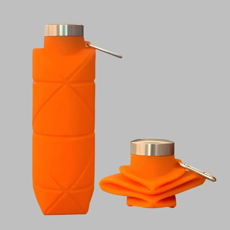 Bouteille d'Eau Pliable en Silicone 23 oz pour Activités de Plein Air - Bouteille Sport Portable et Durable