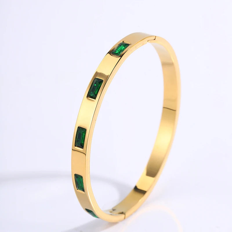 Bracelet Femme Bangle Acier Inoxydable Plaqué Or - Élégant et Tendance 2025 2