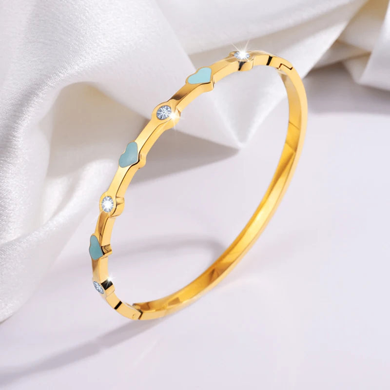 Bracelet Femme Bangle Acier Inoxydable Plaqué Or - Élégant et Tendance 2025 6