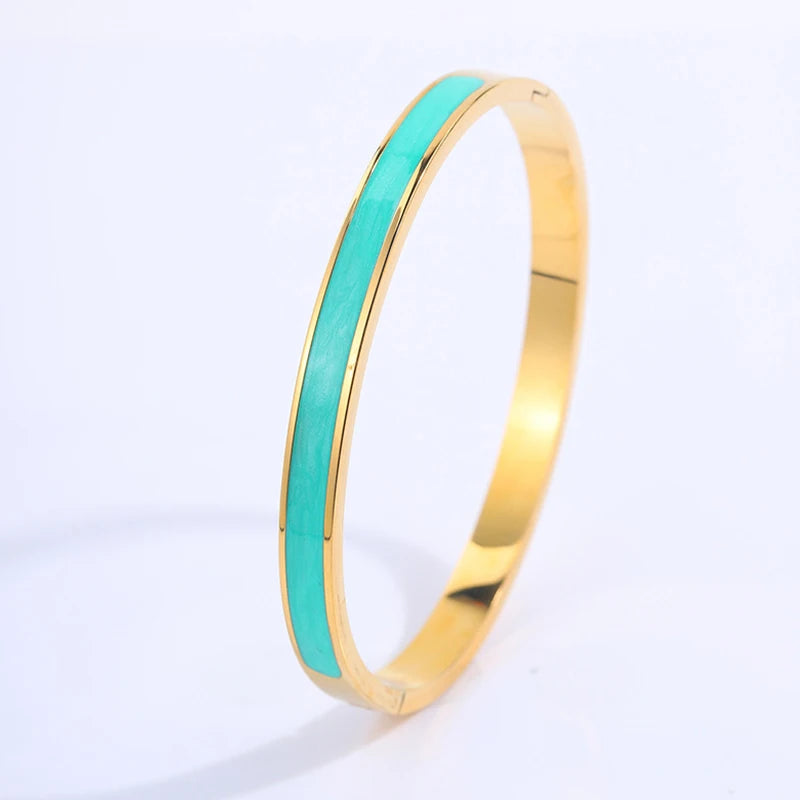 Bracelet Femme Bangle Acier Inoxydable Plaqué Or - Élégant et Tendance 2025 8