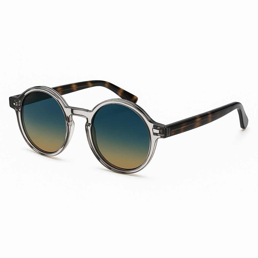 Lunettes de Soleil Rondes Polarisées en Acétate – Ultra-Légères avec Verres Photochromiques pour Homme et Femme