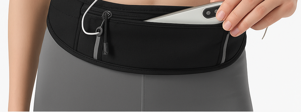 Sac Banane Sportif Noir pour Femme et Homme en Toile Durable – Sac Multi-usage Léger et Pratique pour Sport et Quotidien