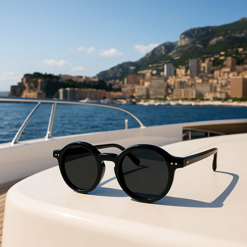 Acétate petites lunettes de soleil rondes polarisées