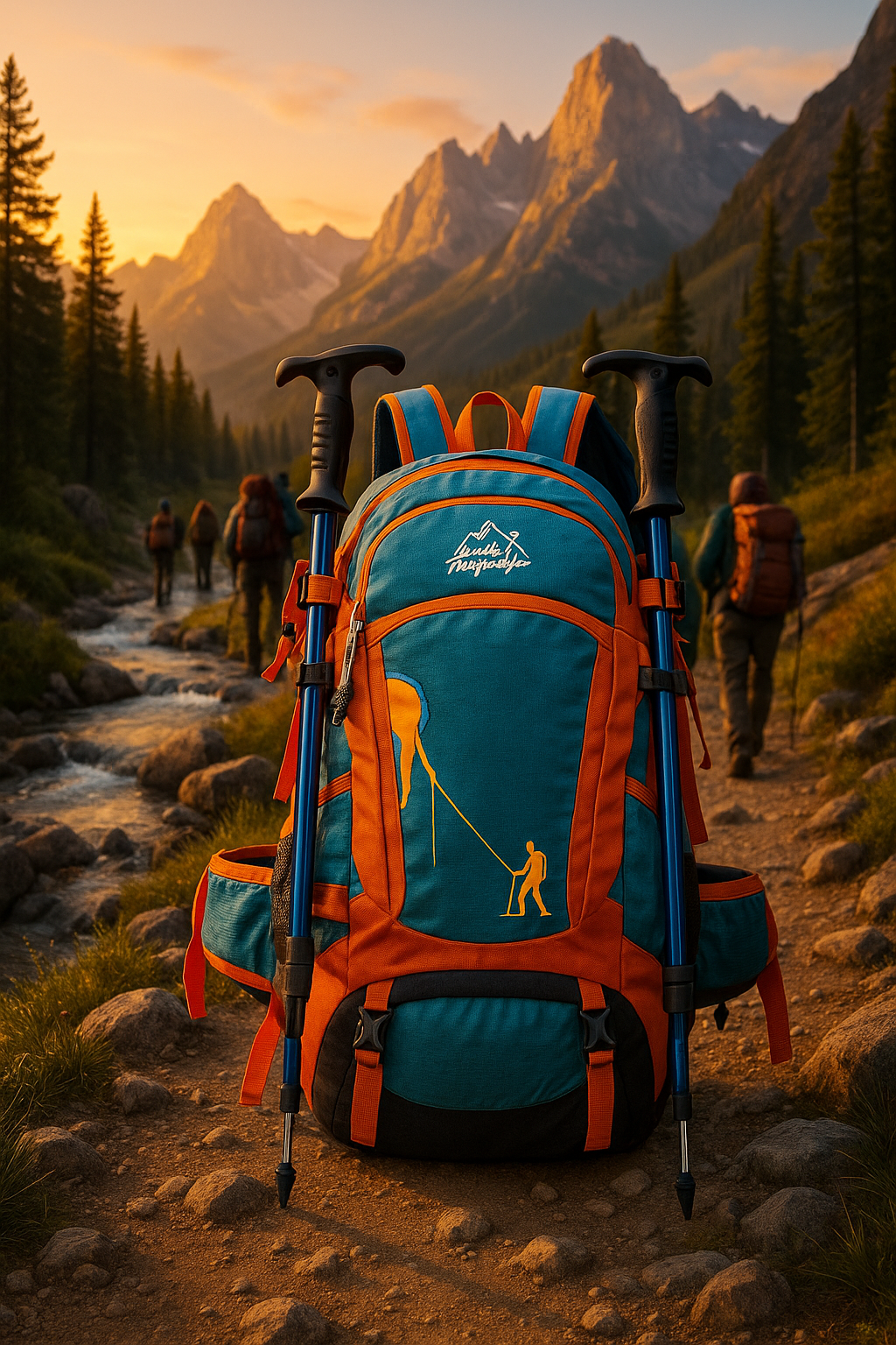 Sac à Dos de Randonnée 35 L Léger et Ergonomique en Nylon Imperméable avec Poches et Housse de Pluie