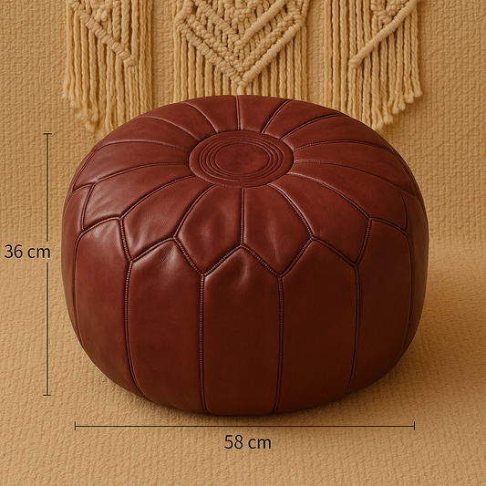 Pouf Marocain Bohème Vegan en Cuir PU