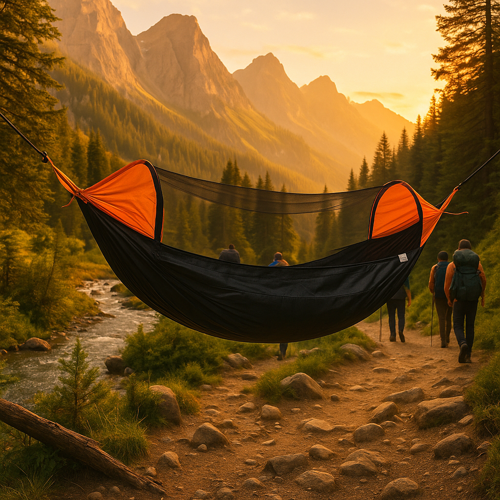 Tente Suspendue avec Moustiquaire Intégrée et Tissu Imperméable – 280 x 140 cm, Idéale pour Aventures en Plein Air