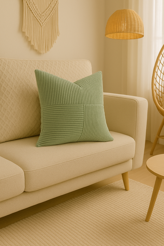 Housse de coussin décorative en velours côtelé