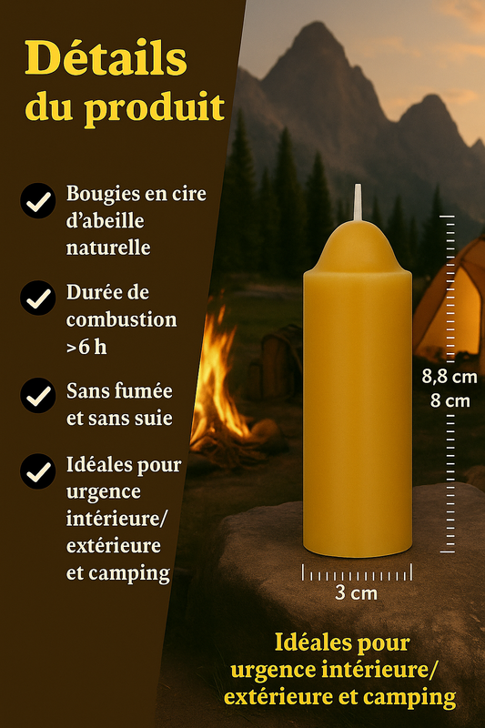 Pack de Bougies d’Urgence en Cire d’Abeille