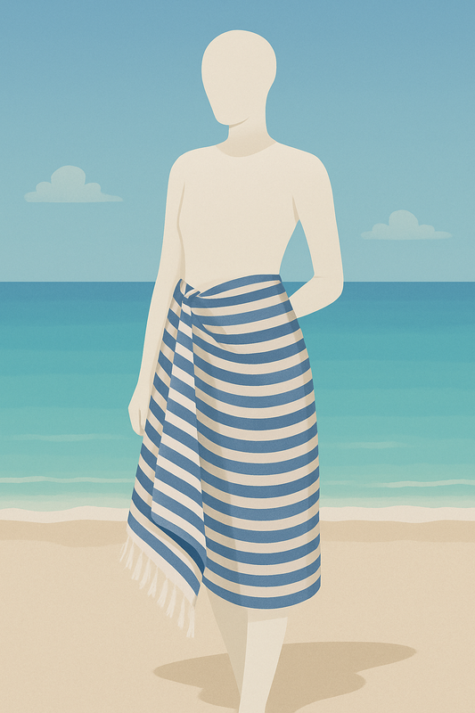 Serviette de Plage Turque en Coton 100x180cm – Séchage Rapide, Douce et Légère, Idéale pour Plage et Piscine
