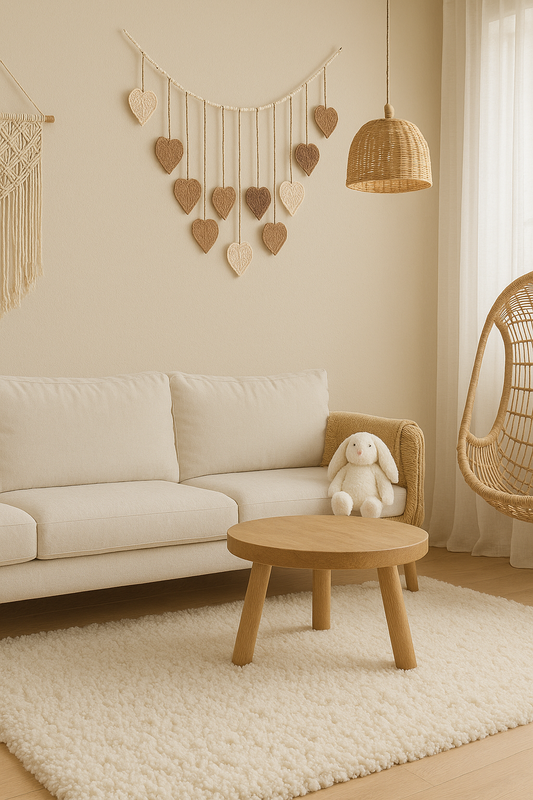 Tapisserie Murale en Macramé Feuille Plume – Décoration Boho en Coton 60x40 cm pour Chambre et Salon