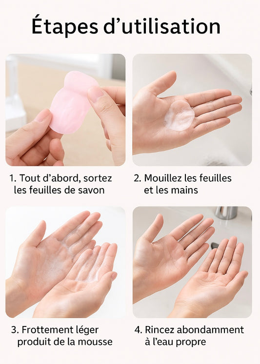 Tablettes de savon compressé au format papier