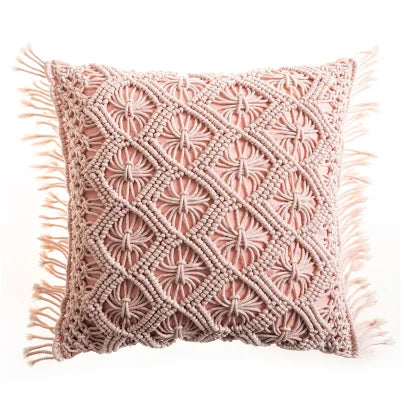 Variant image for Housse de Coussin en Macramé Artisanale 40x40 cm en Coton - Design Bohème Élégant pour Intérieur et Extérieur-3