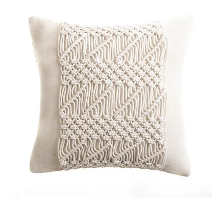 Variant image for Housse de Coussin en Macramé Artisanale 40x40 cm en Coton - Design Bohème Élégant pour Intérieur et Extérieur-18