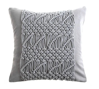 Variant image for Housse de Coussin en Macramé Artisanale 40x40 cm en Coton - Design Bohème Élégant pour Intérieur et Extérieur-8