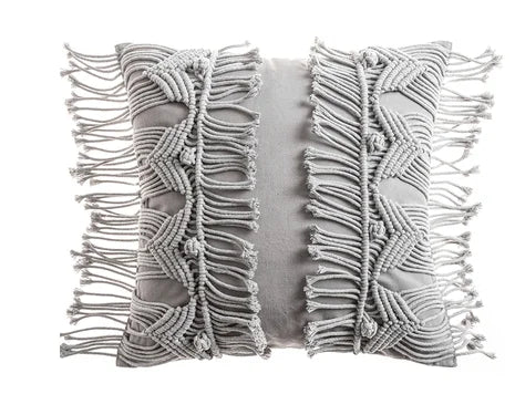 Variant image for Housse de Coussin en Macramé Artisanale 40x40 cm en Coton - Design Bohème Élégant pour Intérieur et Extérieur-12