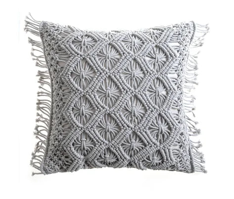 Variant image for Housse de Coussin en Macramé Artisanale 40x40 cm en Coton - Design Bohème Élégant pour Intérieur et Extérieur-9