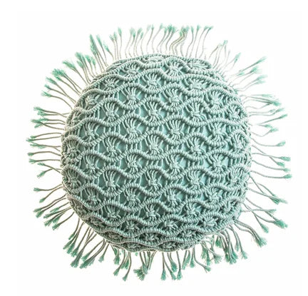 Variant image for Housse de Coussin en Macramé Artisanale 40x40 cm en Coton - Design Bohème Élégant pour Intérieur et Extérieur-14