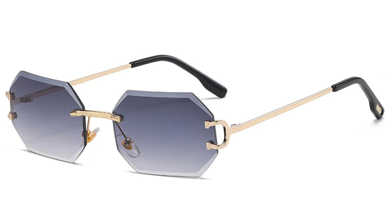 Lunettes De Soleil Octogonales Sans Monture En Métal Unisexe - Style Européen 12