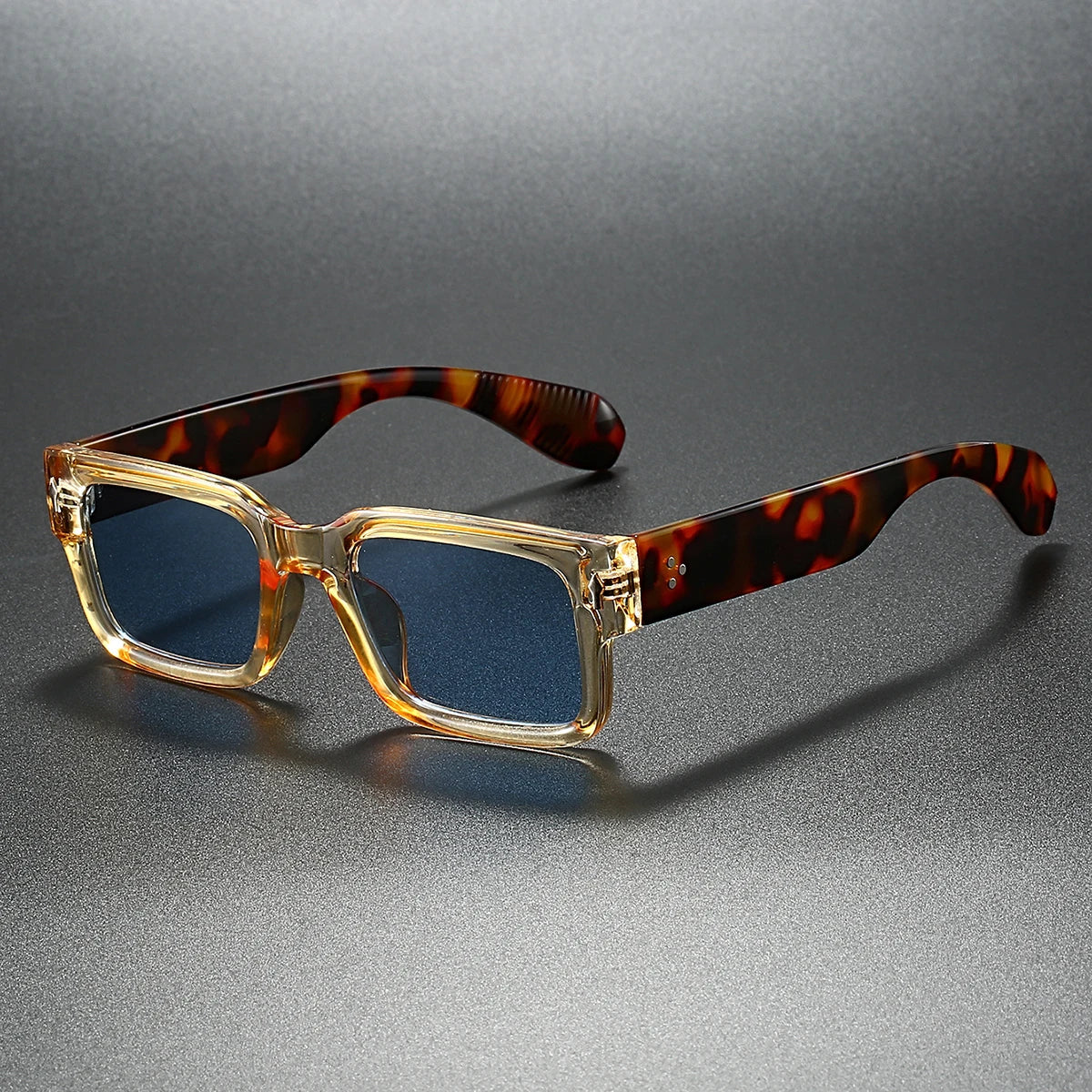 Lunettes de Soleil Carrées Ergonomiques avec Bras en Écaille de Tortue et Verres UV400 – Style Rétro Moderne pour Homme et Femme 0