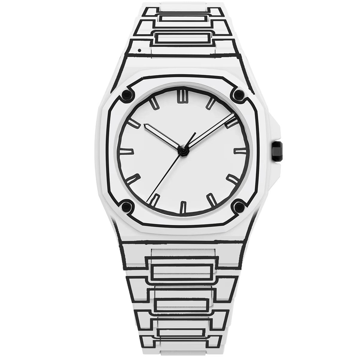 Montre Homme 3D avec Bracelet en Silicone Durable et Résistance à l'Eau 3ATM – Confort Optimal et Design Unique 2