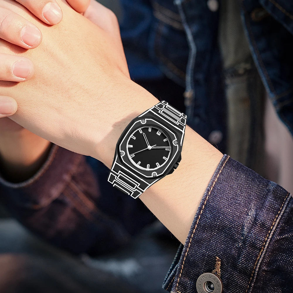 Montre Homme 3D avec Bracelet en Silicone Durable et Résistance à l'Eau 3ATM – Confort Optimal et Design Unique 3