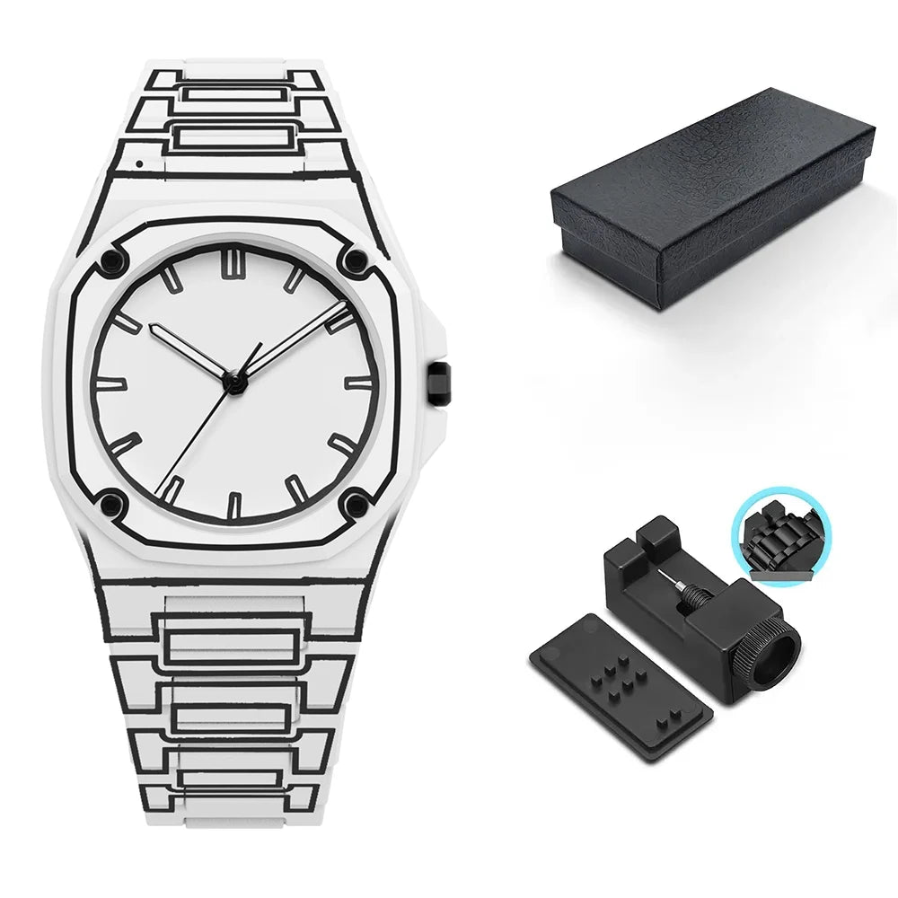 Montre Homme 3D avec Bracelet en Silicone Durable et Résistance à l'Eau 3ATM – Confort Optimal et Design Unique 6