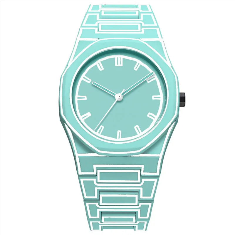 Montre Homme Étanche en Polycarbonate Léger - Design Créatif Noir, Blanc, Vert 0