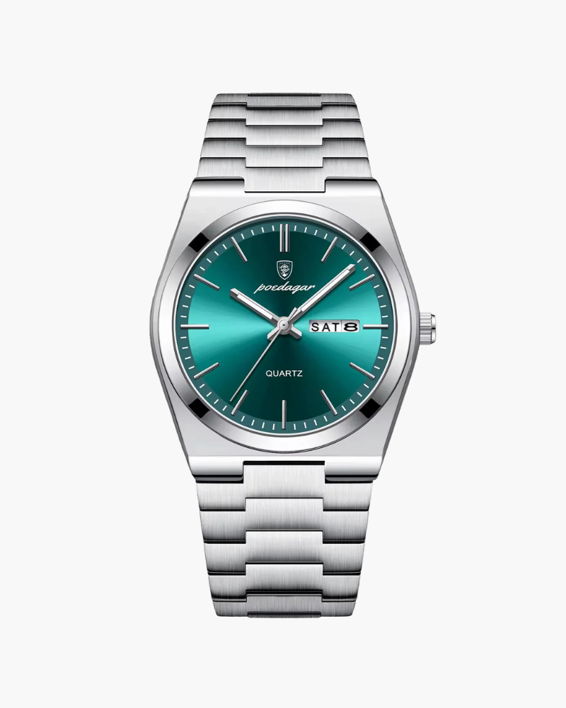 Montre Homme Quartz Marine en Acier Inoxydable – Élégance Sportive avec Chronographe et Résistance à l'Eau 0