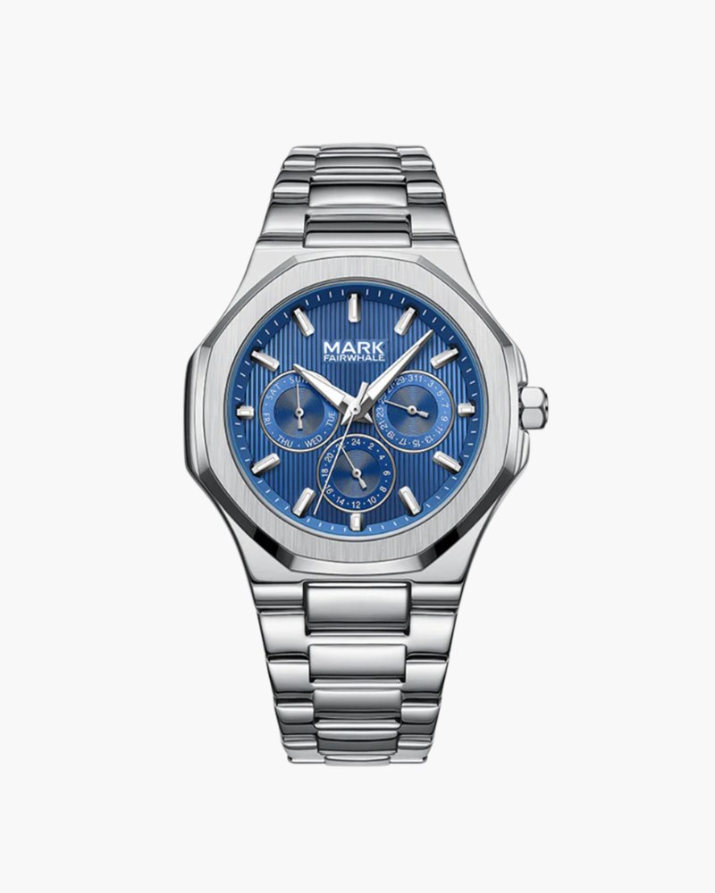 Montre Homme en Acier Inoxydable Étanche avec Système de Fermeture Facile – 41 mm, Style Moderne, Détails Phosphorescents 0