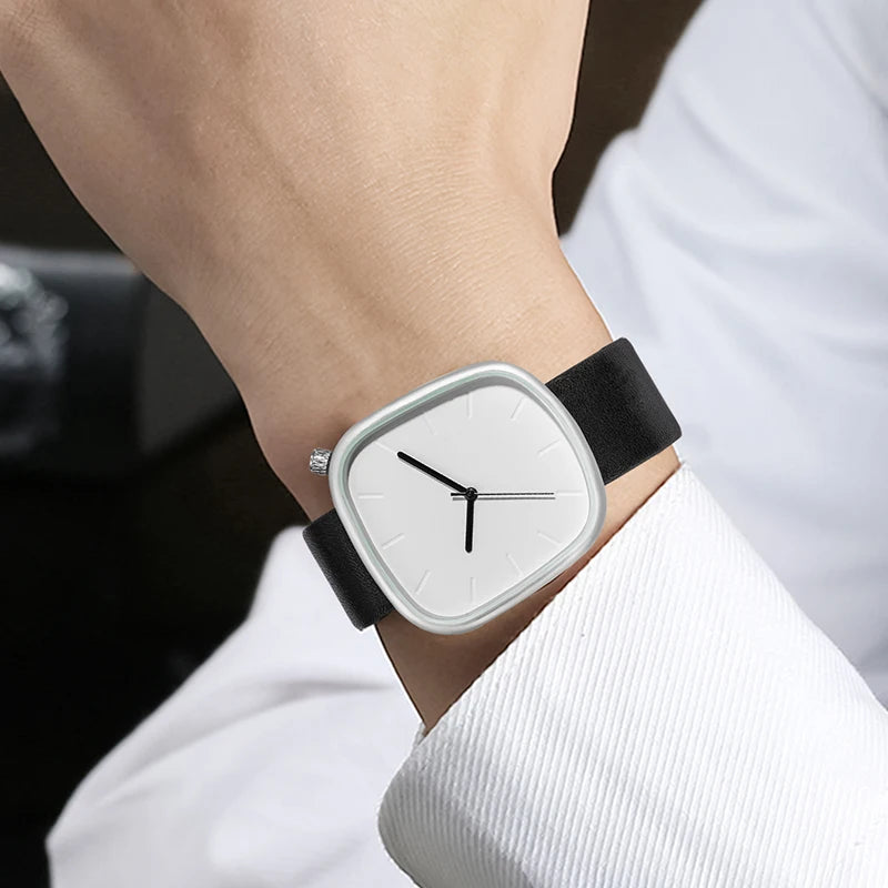 Montre Minimaliste Unisexe Quartz Carrée Noir et Blanc - Élégante et Fonctionnelle 2