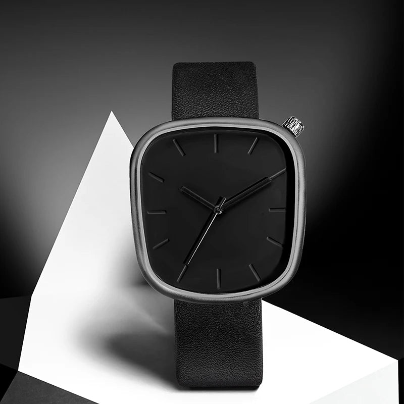 Montre Minimaliste Unisexe Quartz Carrée Noir et Blanc - Élégante et Fonctionnelle 3